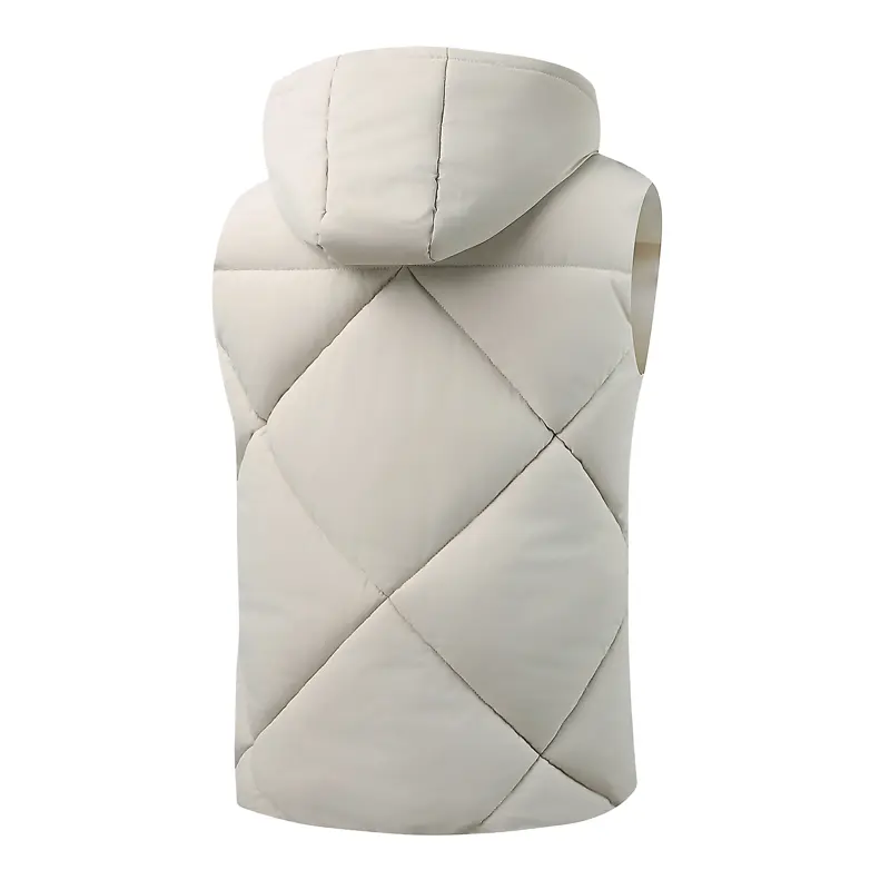 Autumn Winter Men's Warm Padded Vests Fashion Men Thicken Windbreaker Hooded Waistcoats Man Hiking Thermal Sleeveless Jackets