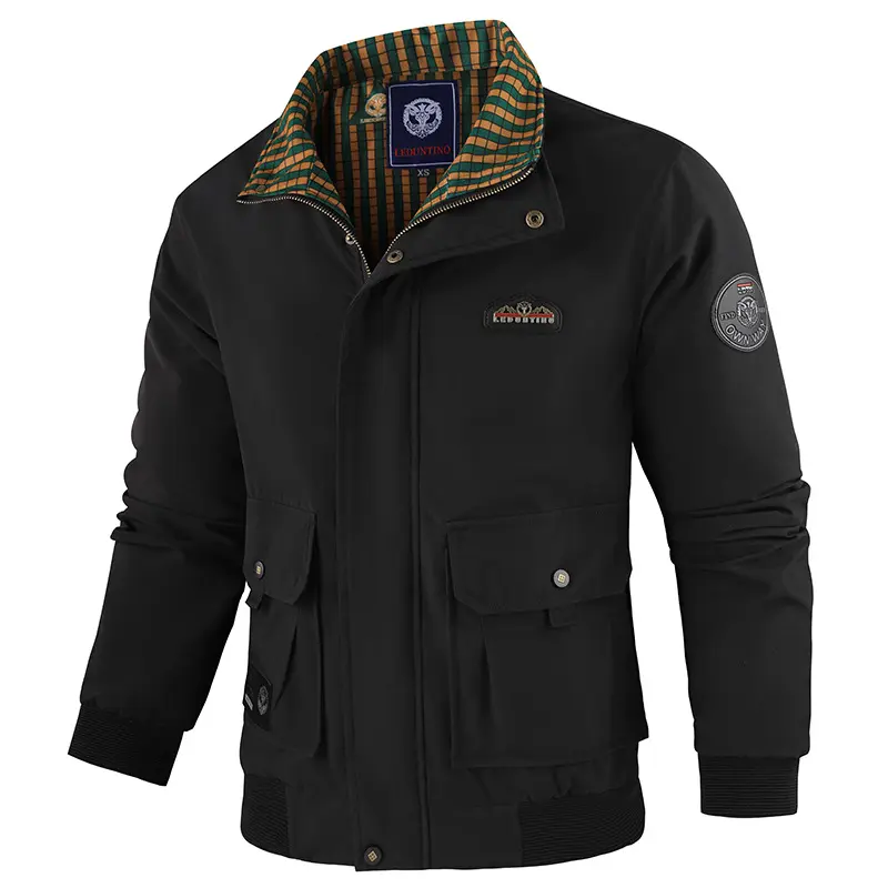 Autumn Men's Bomber Jackets Man Retro Hiking Tactical Windbreaker Coats Men Stand Collar Business Jackets Clothing