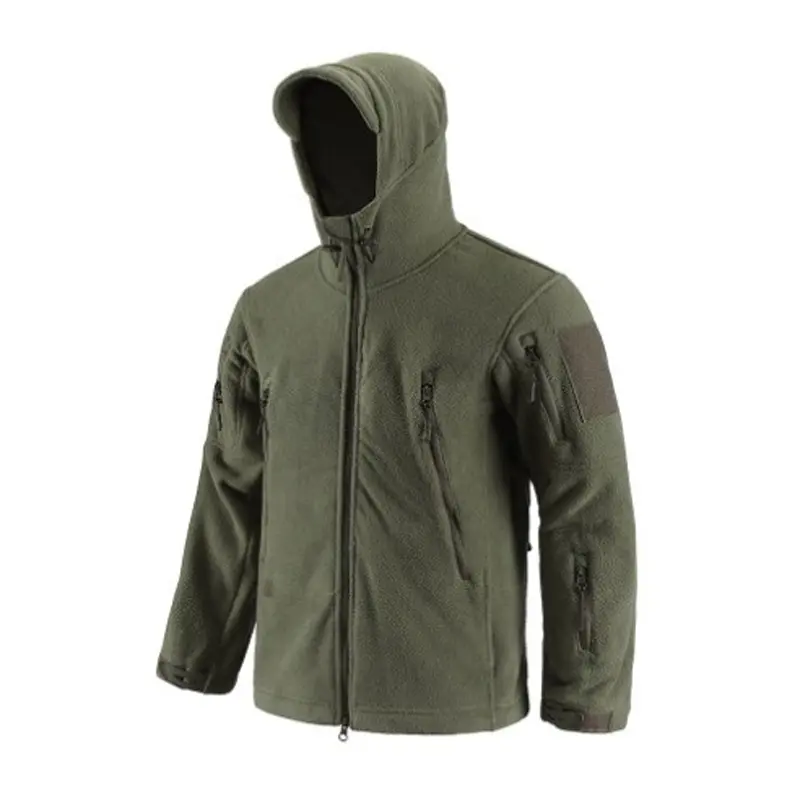 Winter Mens Polar Fleece Warm Jackets Man Softshell Army Tactical Hooded Coats Outdoor Men Climbing Windbreaker Jackets Clothing