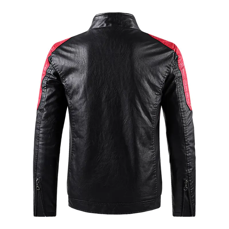 Autumn Mens PU Leather Jackets Fashion Men Stand Collar Motorcycle Zipper Leather Coats Men Windbreaker Biker Jacket Clothing