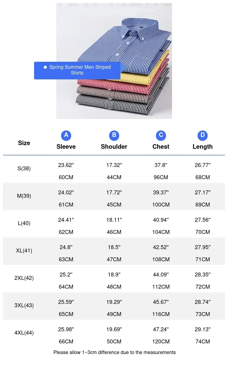 Spring Summer Men's Striped Shirts Casual Men Long Sleeve Cotton Breathable Tops Shirts Men Business Shirts Clothing
