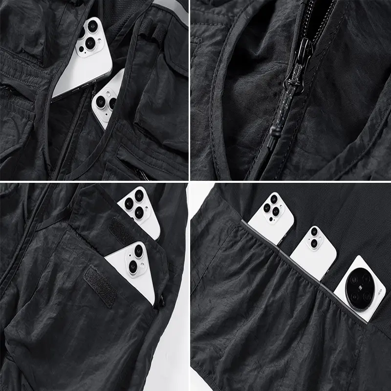 Summer Men's Reflective Fishing Vests Men Quick Dry Multi-Pocket Hiking Sleevesless Jacket Man Photography Waistcoats Clothing