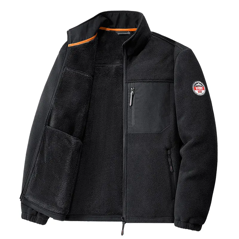Winter Men Polartec Warm Jackets Fashion Men Sports Stand Collar Fleece Coats Men Tactical Windbreaker Hiking Jacket Clothing
