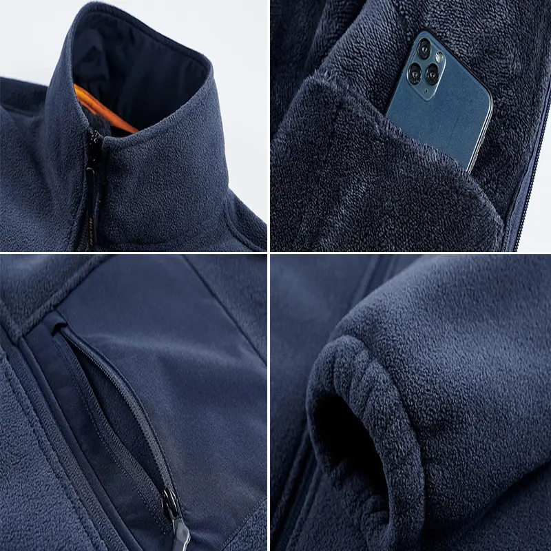 Winter Men Polartec Warm Jackets Fashion Men Sports Stand Collar Fleece Coats Men Tactical Windbreaker Hiking Jacket Clothing
