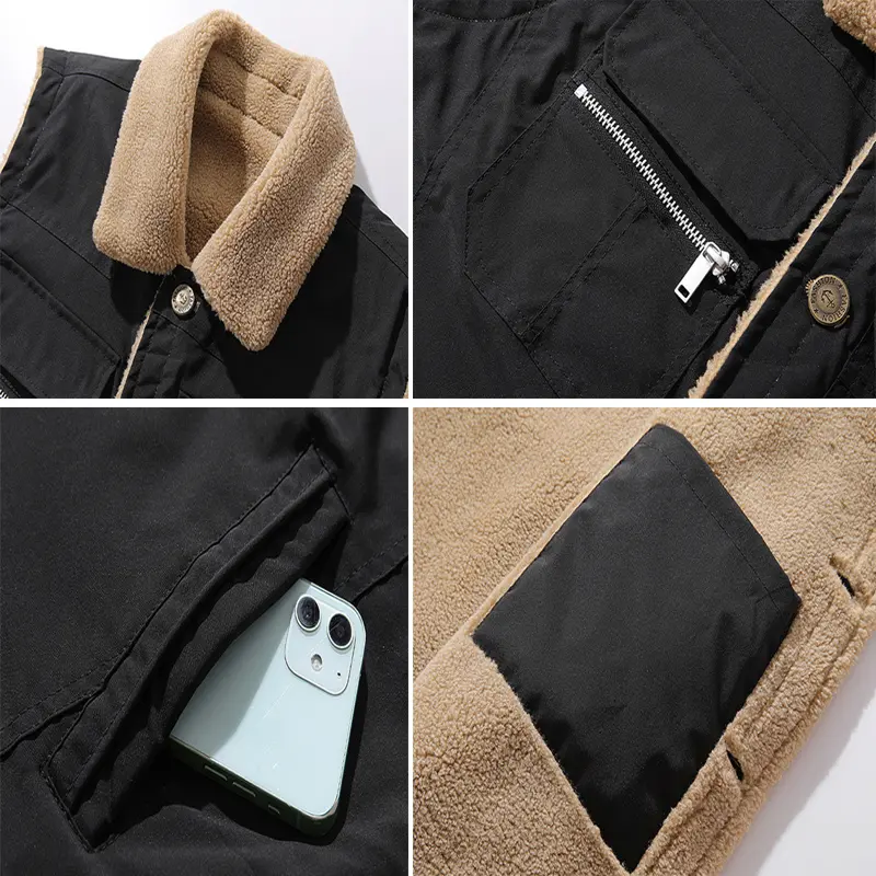 Autumn Winter Men's Fleece Vests Fashion Man Warm Padded Sleeveless Jackets Men Thermal Zipper Windbreaker Waistcoats Clothing