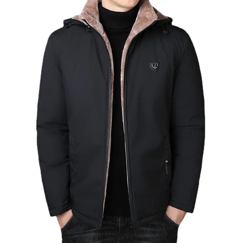 DIMUSI Winter Men's Bomber Jackets Casual Male Outwear Fleece Warm Windbreaker Padded Coats Man Business Hooded Jacket Clothing