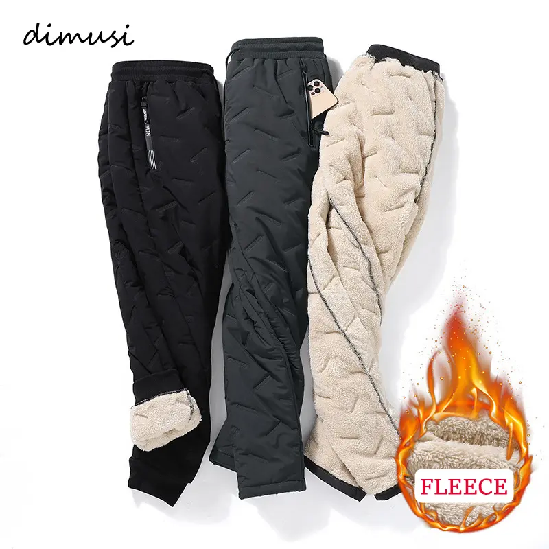 Winter Mens Lambswool Warm Thick Sweatpants Men Fashion Waterproof Joggers Casual Men Fleece Thermal Pants OverSize Trousers