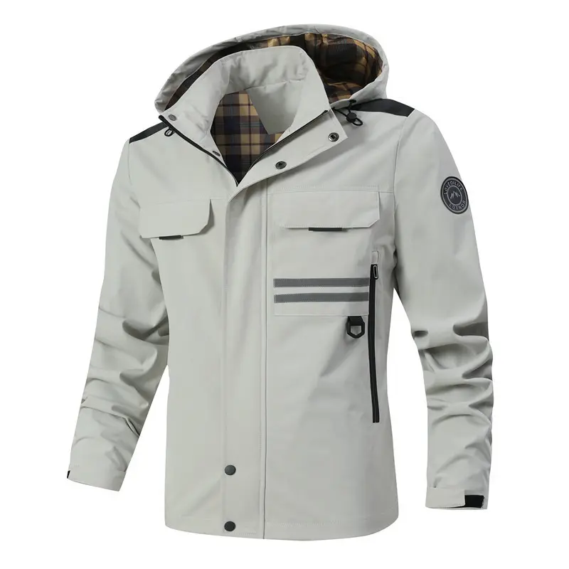 Spring Autumn Men's Hiking Waterproof Jackets Casual Men Climbing Windbreaker Hooded Coats Men Sports Breathable Zipper Jackets