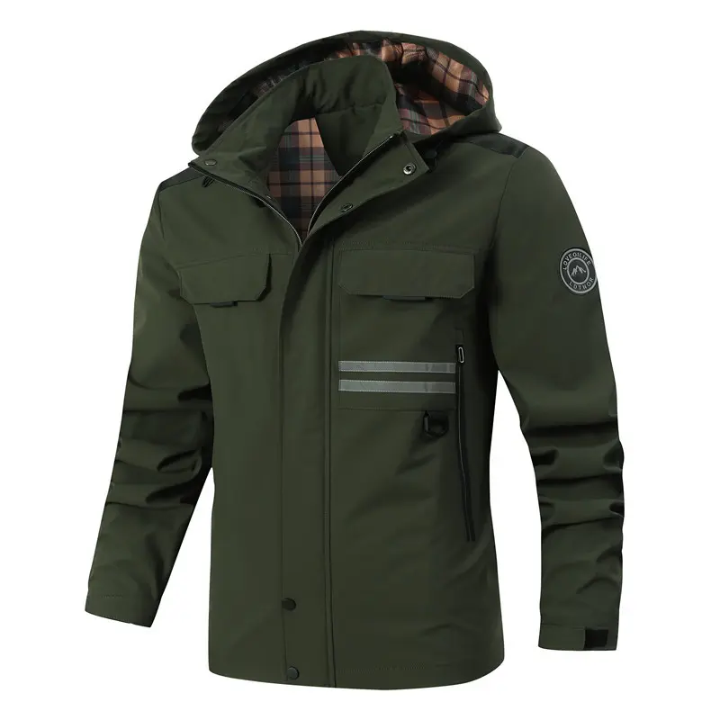 Spring Autumn Men's Hiking Waterproof Jackets Casual Men Climbing Windbreaker Hooded Coats Men Sports Breathable Zipper Jackets