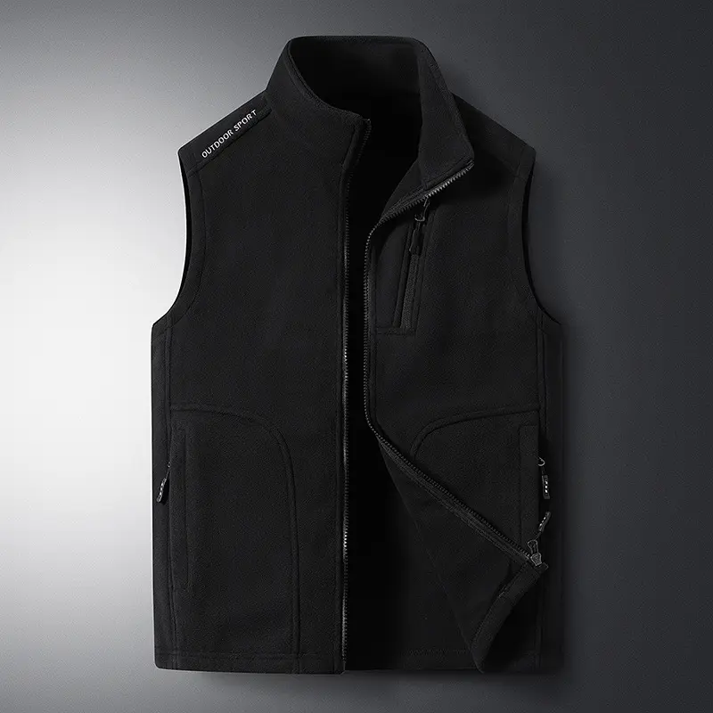 Autumn Winter Men's Zipper Sleeveless Jacket Outdoor Male Stand Collar Fleece Warm Waistcoat Men Thermal Windbreaker Vests 8XL