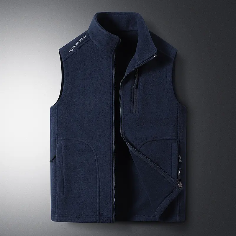 Autumn Winter Men's Zipper Sleeveless Jacket Outdoor Male Stand Collar Fleece Warm Waistcoat Men Thermal Windbreaker Vests 8XL