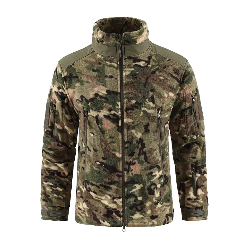 Winter Mens Softshell Warm Jacket Man Polar Fleece Army Camo Tactical Coats Men Stand Collar Thermal Windbreaker Sweatshirts