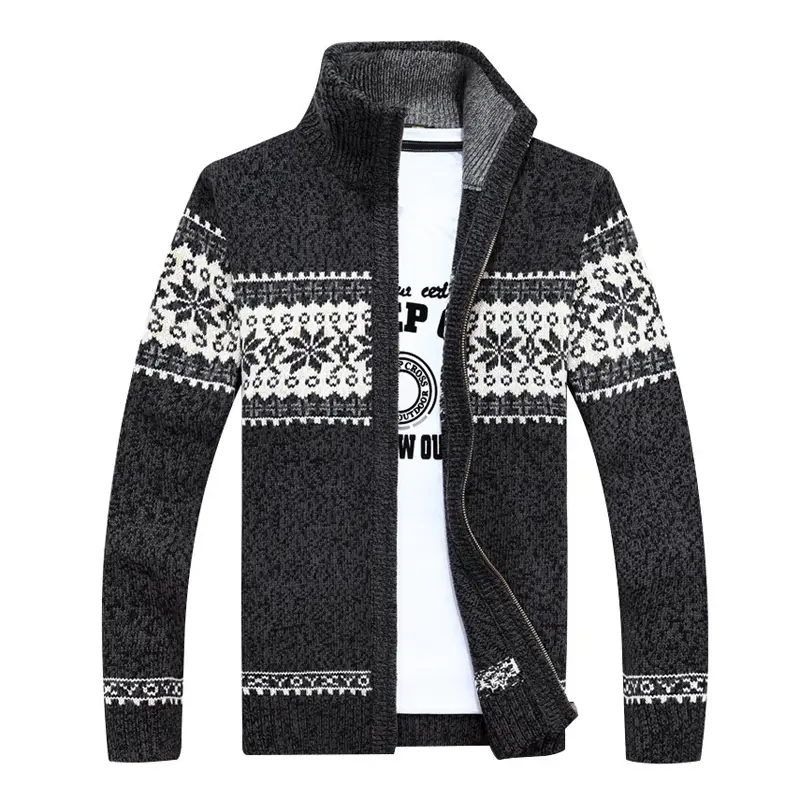 Winter Men's Cardigan Sweaters Jackets Male Warm Knitted Sweater Coats Casual Men Slim Fit Knitted Cardigan Jackets Clothing