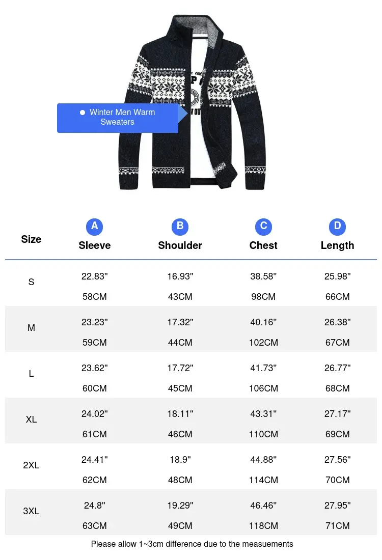 Winter Men's Cardigan Sweaters Jackets Male Warm Knitted Sweater Coats Casual Men Slim Fit Knitted Cardigan Jackets Clothing