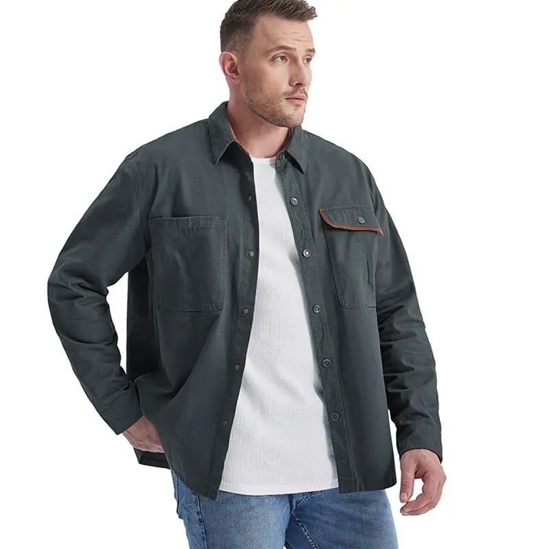 Autumn Winter Men's Corduroy Shirt Jacket Fashion Men Retro Lapel Cotton Warm Shirts Men Windbreaker Tactical Jacket Clothing