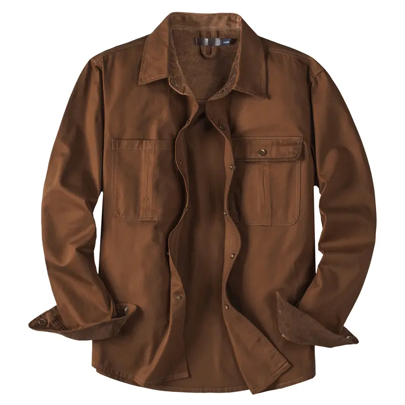 Autumn Winter Men's Corduroy Shirt Jacket Fashion Men Retro Lapel Cotton Warm Shirts Men Windbreaker Tactical Jacket Clothing