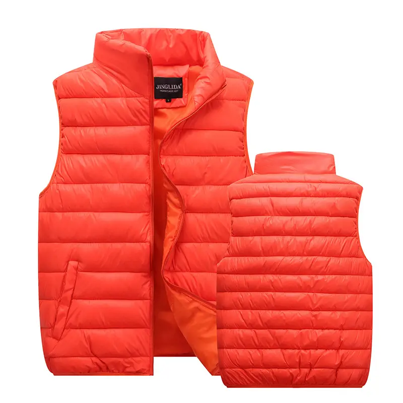Autumn Winter Men Warm Down Padded Vests Fashion Men Thermal Windbreaker Waistcoats Men Stand Collar Zipper Padded Vest Clothing