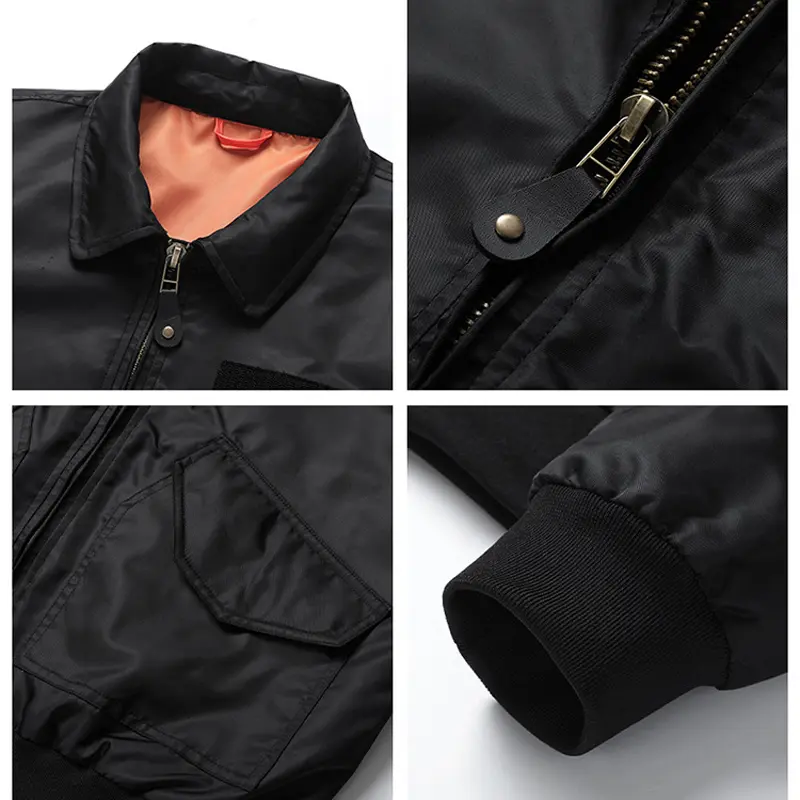 Spring Autumn Mens MA-1 Pilot Jacket Fashion Men Retro Bomber Zipper Coats Outdoor Men Sports Windbreaker Hiking Jacket Clothing