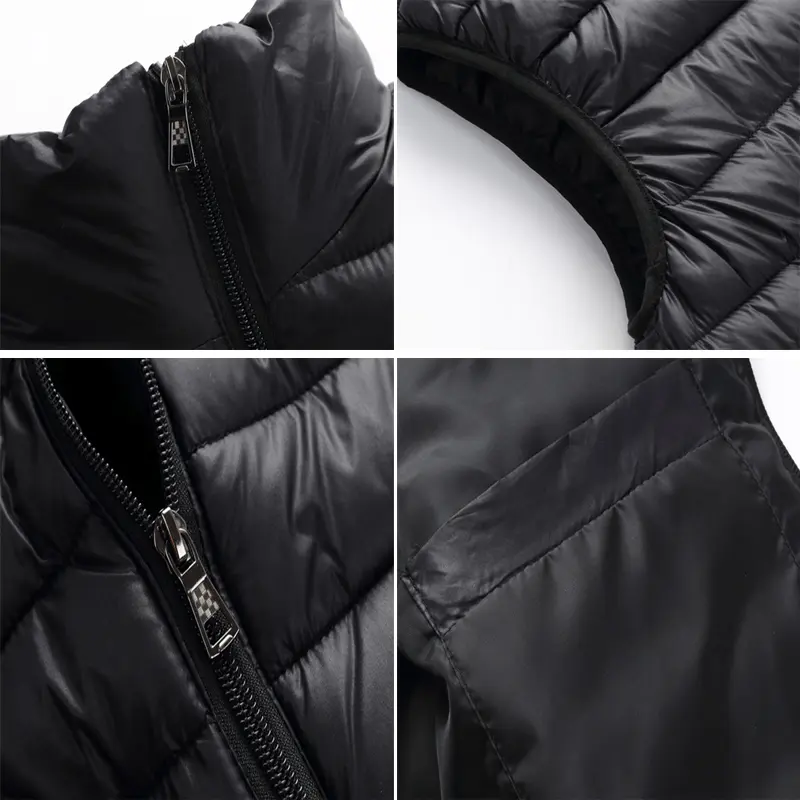 Autumn Winter Men Warm Down Padded Vests Fashion Men Thermal Windbreaker Waistcoats Men Stand Collar Zipper Padded Vest Clothing