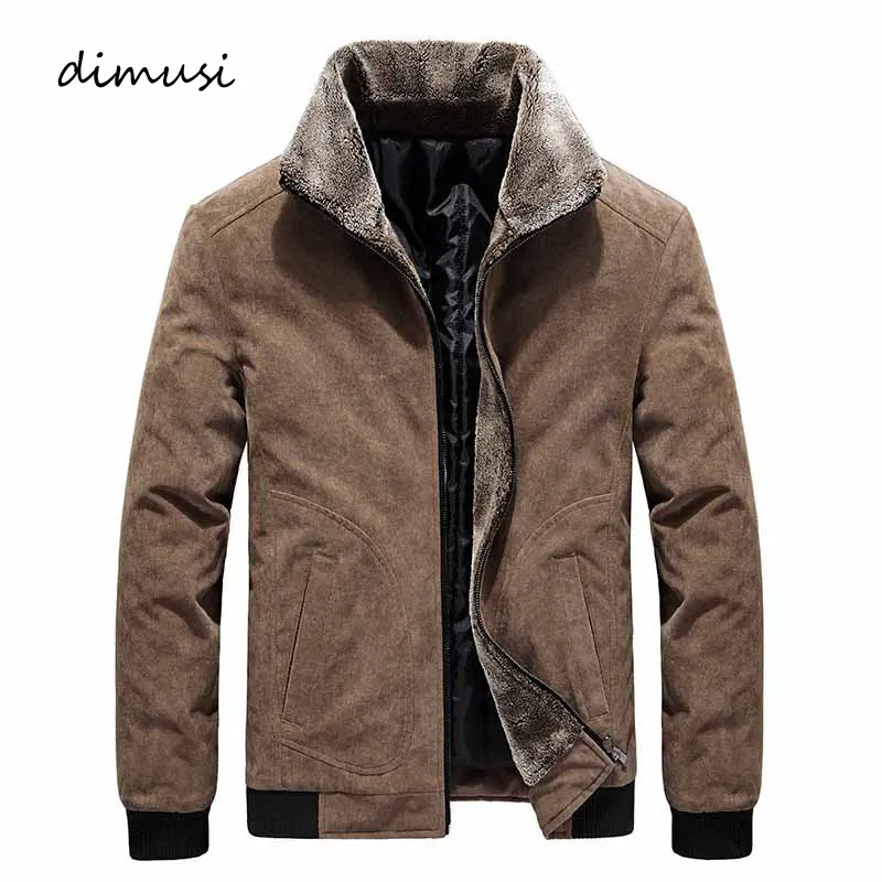 Autumn Winter Men's Corduroy Jackets Casual Male Fur Thick Warm Windbreaker Jacket Men Thermal Big Size Jackets Clothing 6XL