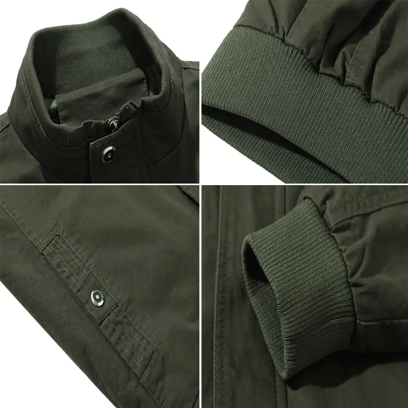 Autumn Mens Cotton Bomber Jackets Casual Man Multi-pocket Tactical Windbreaker Coats Men Stand Collar Hiking Jacket Clothing 6XL