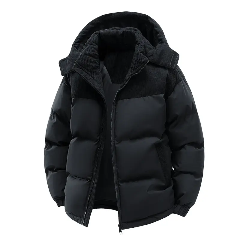 Winter Men Warm Down Padded Jackets Fashion Man Cotton Thermal Hooded Parkas Outdoor Man Windbreaker Thick Zipper Coats Clothing
