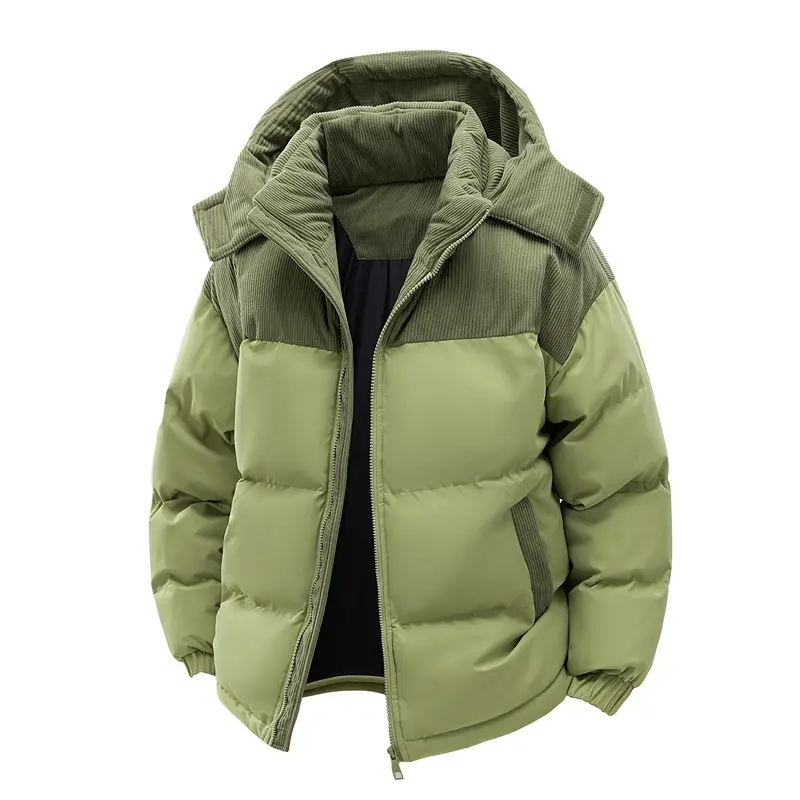 Winter Men Warm Down Padded Jackets Fashion Man Cotton Thermal Hooded Parkas Outdoor Man Windbreaker Thick Zipper Coats Clothing