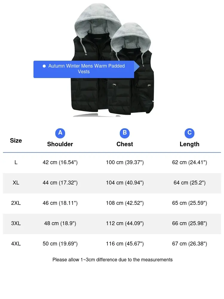 Autumn Winter Mens Warm Down Padded Vests Fashion Men Thermal Windbreaker Waistcoats Men Zipper Hooded Parkas Vests Clothing