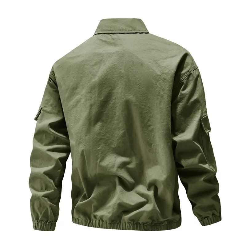 Spring Autumn Mens Multi-pocket Denim Jacket Fashion Men Retro Lapel Cotton Tactical Coats Outdoor Men Hiking Windbreaker Jacket
