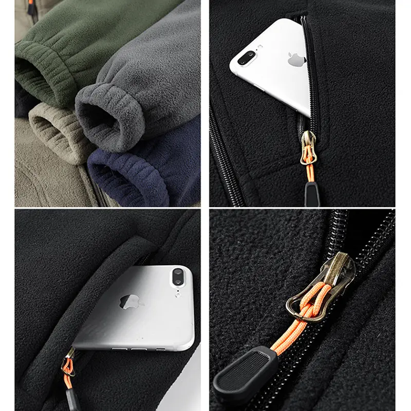 Winter Men Mountain Ski Fleece Jackets Men Stand Collar Sports Polartec Warm Coats Men Windbreaker Hiking Jacket Clothing 5XL