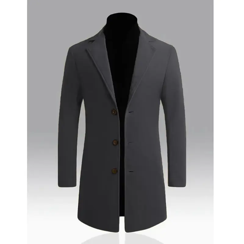 Winter Men's Trench Coats Luxury Male Mid-Long Single-Breasted Warm Jackets Mens Solid Color Business Overcoats Clothing 3XL