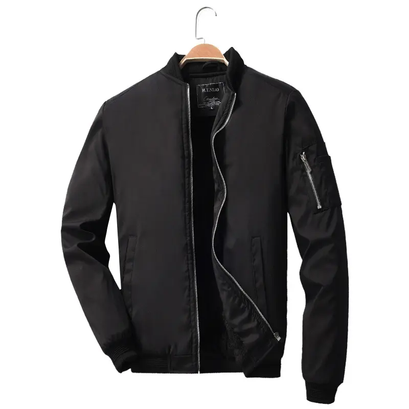 Autumn Winter Men's Warm Bomber Zipper Jackets Man Streetwear Hip Hop Pilot Coats Men Fleece Lined Windbreaker Jacket Clothing