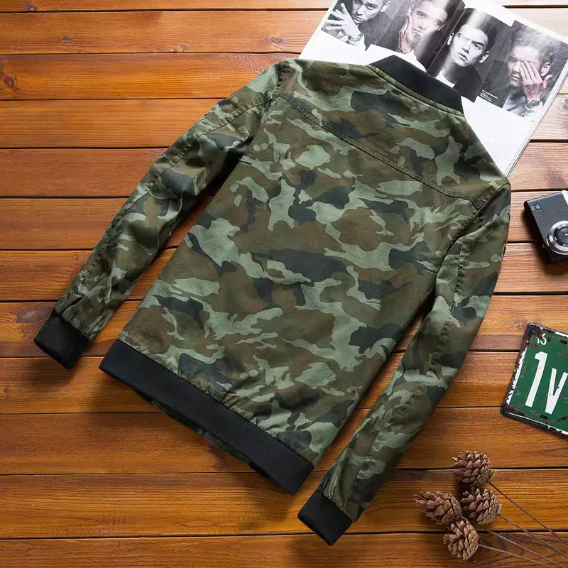 Autumn Men's Military Jacket Casual Man Cotton Baseball Uniform Camo Coats Men Hiking Windbreaker Zipper Jackets Clothing 5XL