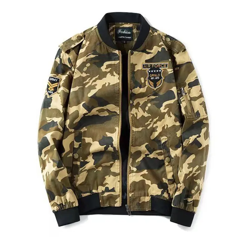 Autumn Men's Military Jacket Casual Man Cotton Baseball Uniform Camo Coats Men Hiking Windbreaker Zipper Jackets Clothing 5XL