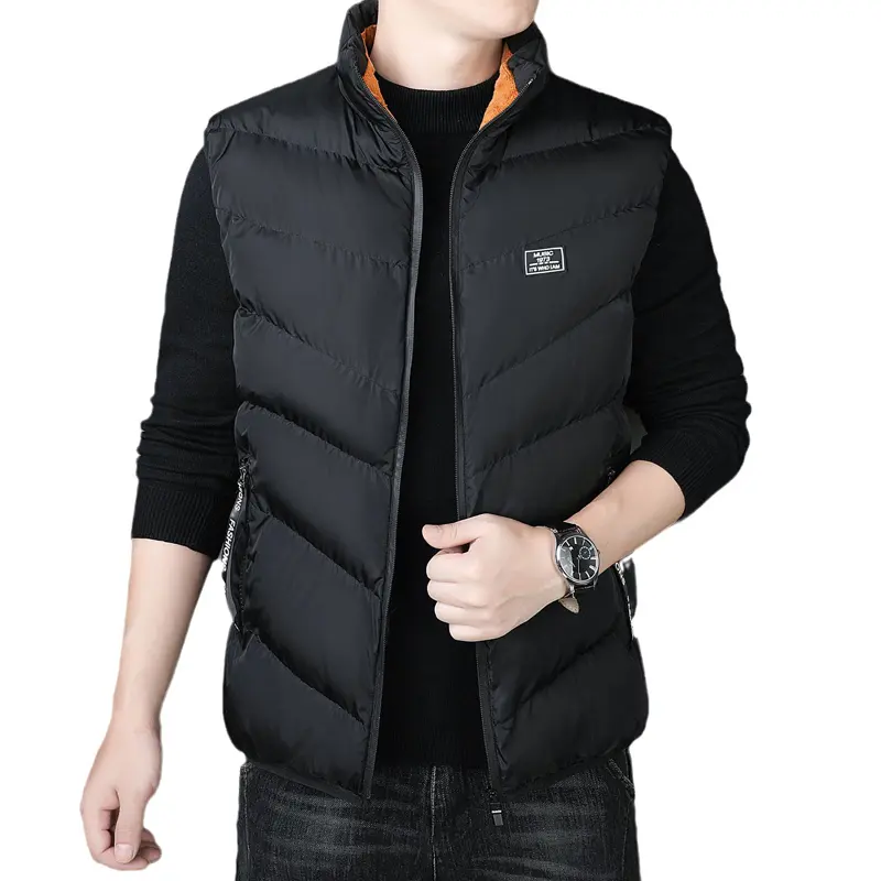 Autumn Winter Men Padded Vest Man Fleece Warm Waistcoats Classical Men Thick Windbreaker Sleeveless Jacket Large Size Clothing