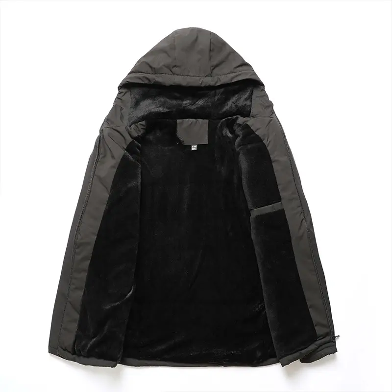 Autumn Winter Men's Padded Jackets Fashion Men's Fleece Lined Warm Hooded Coats Fashion Men Cotton Sports Jackets Clothing 6XL