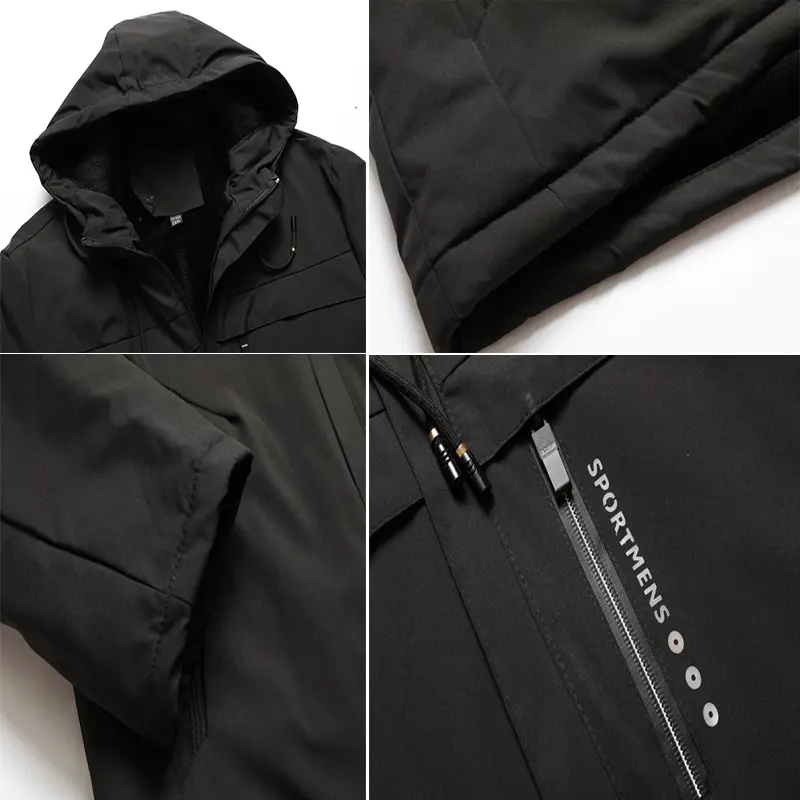 Autumn Winter Men's Padded Jackets Fashion Men's Fleece Lined Warm Hooded Coats Fashion Men Cotton Sports Jackets Clothing 6XL