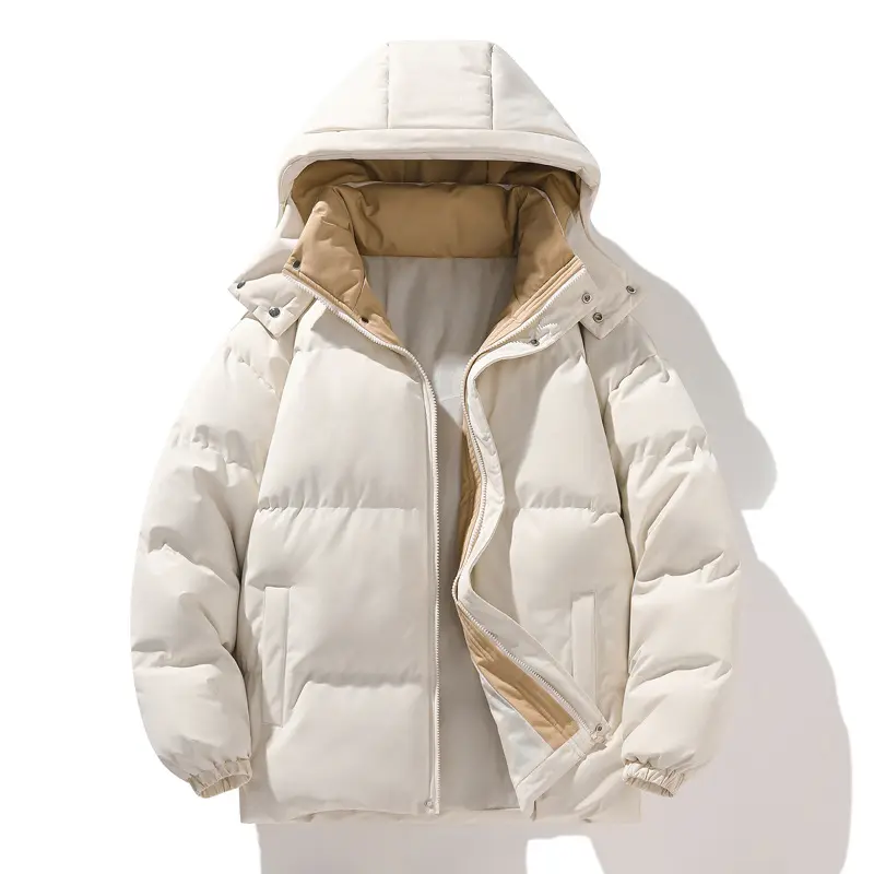 Winter Mens Warm Down Padded Jackets Fashion Man Cotton Windbreaker Hooded Parkas Men Loose Thermal Thick Zipper Coats Clothing