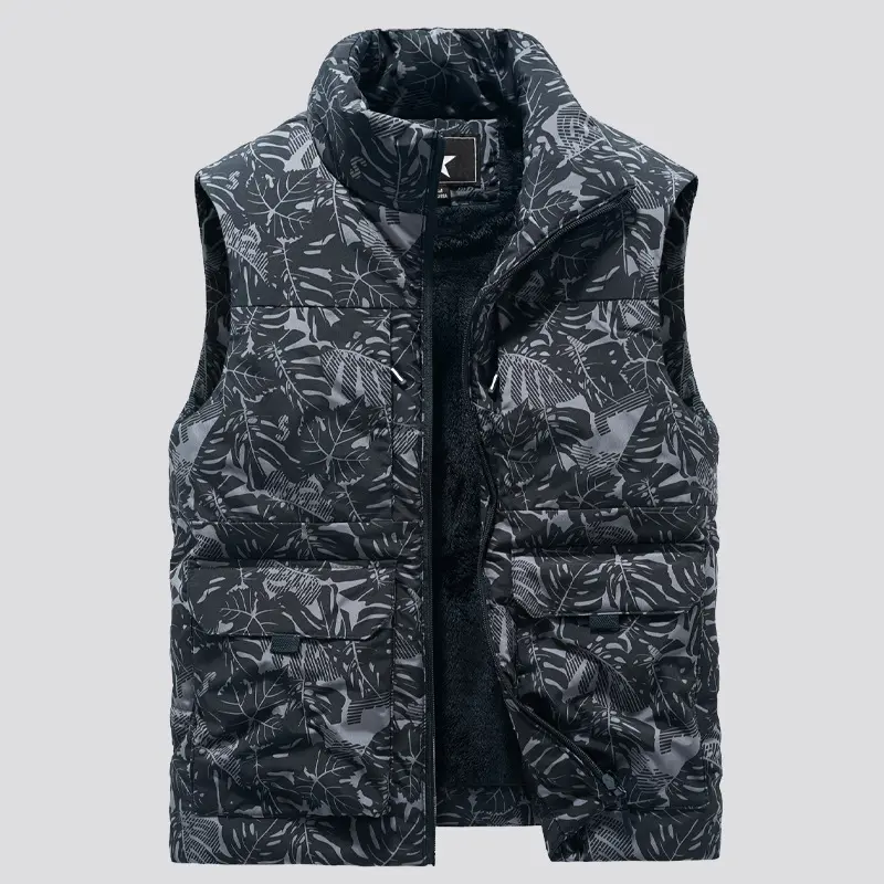 Autmn Winter Men's Warm Vests Male Hiking Multi-Pocket Windbreaker Sleeveless Coats Men Stand Collar Thermal Waistcoats Clothing
