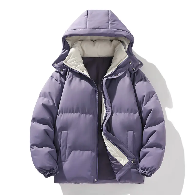 Winter Mens Warm Down Padded Jackets Fashion Man Cotton Windbreaker Hooded Parkas Men Loose Thermal Thick Zipper Coats Clothing