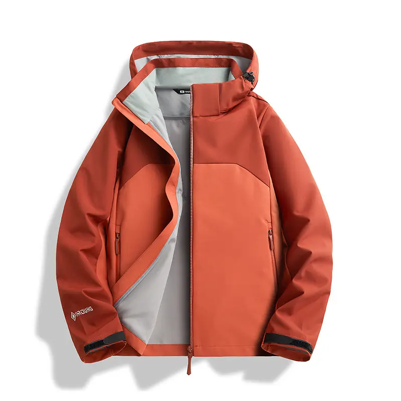 Spring Autumn Men's Hiking Hooded Jackets Outdoor Men Climbing Waterproof Rain Coats Men Sports Breathable Windbreaker Jackets