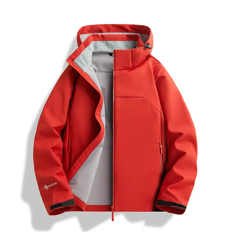 Spring Autumn Men's Hiking Hooded Jackets Outdoor Men Climbing Waterproof Rain Coats Men Sports Breathable Windbreaker Jackets