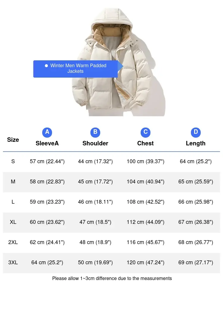 Winter Mens Warm Down Padded Jackets Fashion Man Cotton Windbreaker Hooded Parkas Men Loose Thermal Thick Zipper Coats Clothing