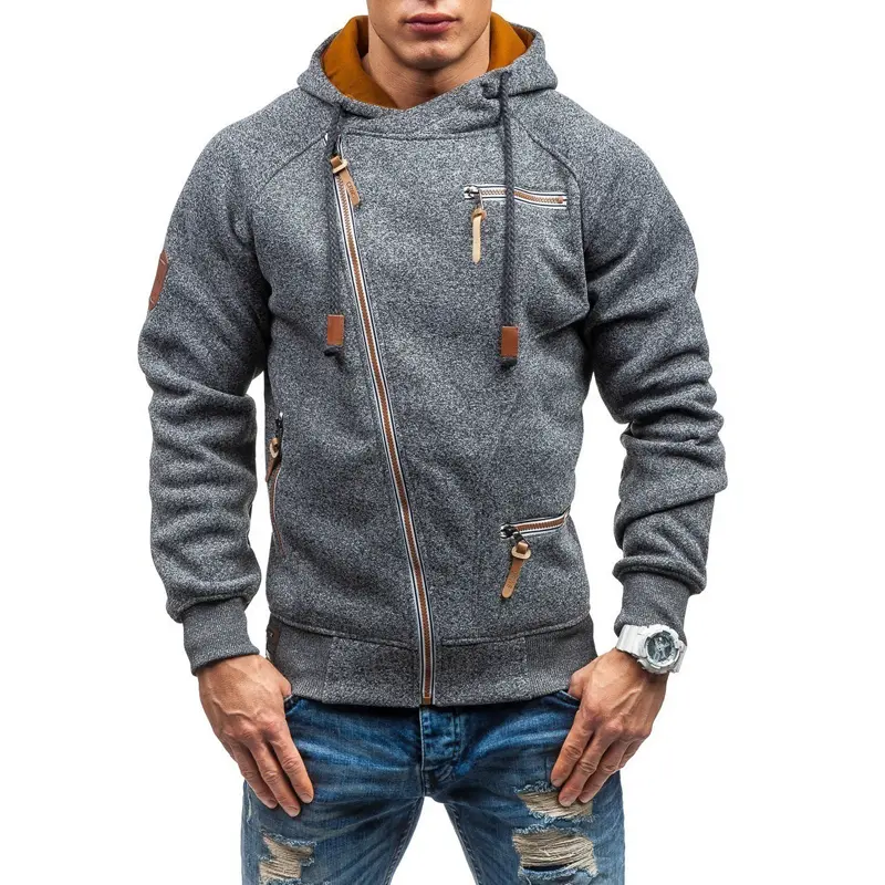 Spring Autumn Mens Zipper Sweatshirt Hoodies Fashion Mens Warm Hooded Jackets Men Sportswear Tracksuit Sweatshirts Clothing