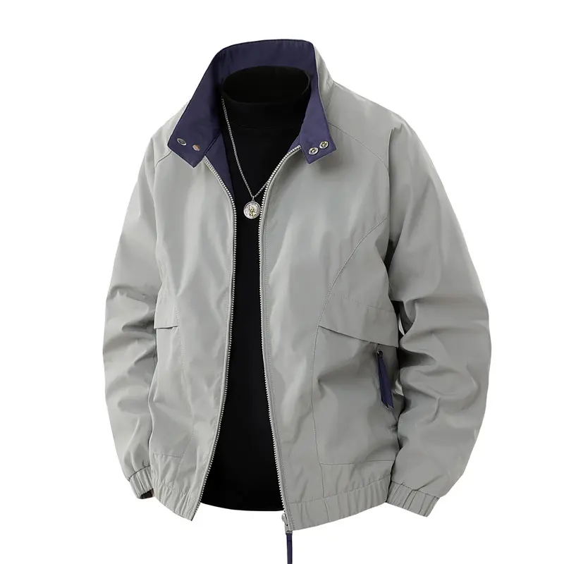 Spring Autumn Men's Bomber Jackets Fashion Men Retro Stand Collar Windbreaker Zipper Coats Men Sports Breathable Jacket Clothing