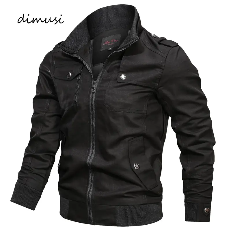 Autumn Men's Bomber Jackets Casual Man Cotton Military Windbreaker Jackets Mens Stand Collar Comfortable Business Coats Clothing