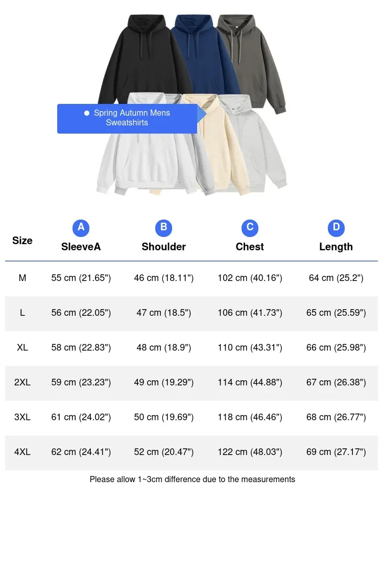 Autumn Men's Pullover Hoodies Fashion Mens Long Sleeve Solid Color Hooded Coats Mens Sports Breathable Sweatshirts Clothing 4XL