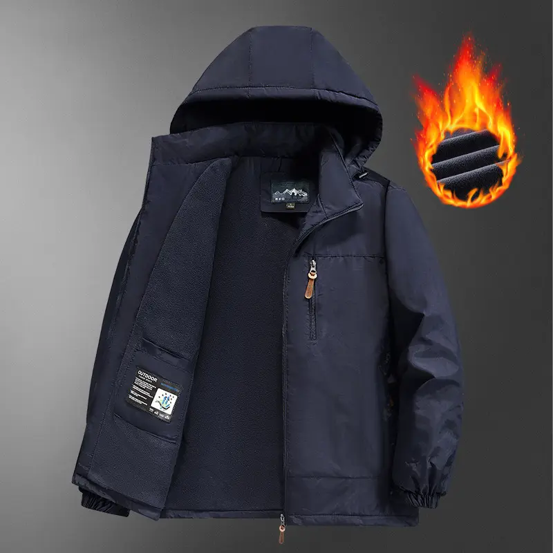 Spring Autumn Men's Fleece Warm Jackets Fashion Men Retro Tactical Hiking Hooded Coats Outdoor Men Waterproof Jackets Clothing