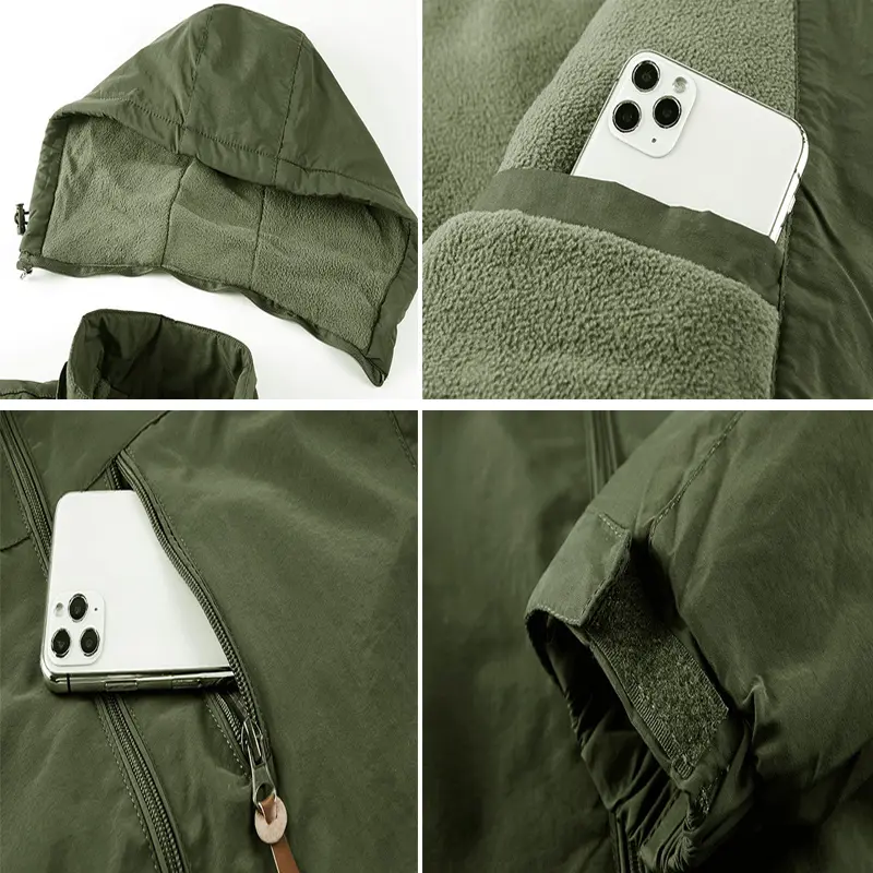 Spring Autumn Men's Fleece Warm Jackets Fashion Men Retro Tactical Hiking Hooded Coats Outdoor Men Waterproof Jackets Clothing