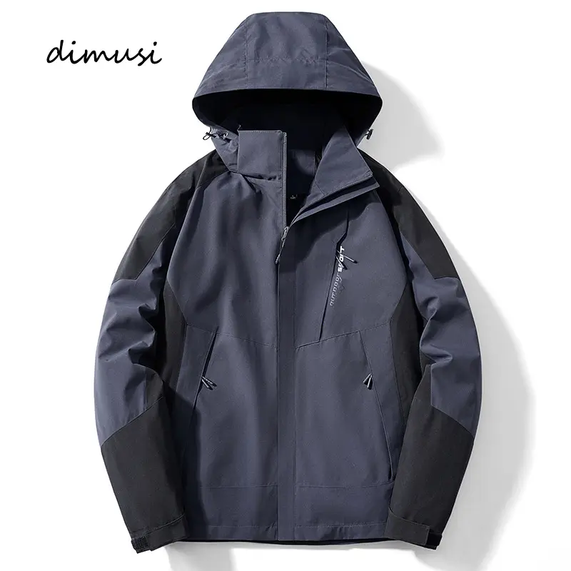 Spring Men's Hiking Hooded Coats Casual Outdoor Men Climbing Waterproof Jackets Man Sports Breathable Windbreaker Jackets 5XL